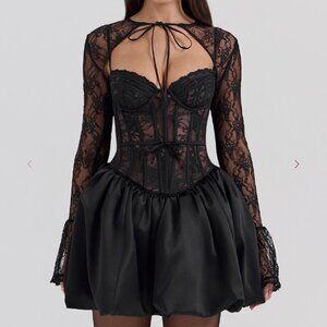 House of CB Black Lace Corset Mini Dress